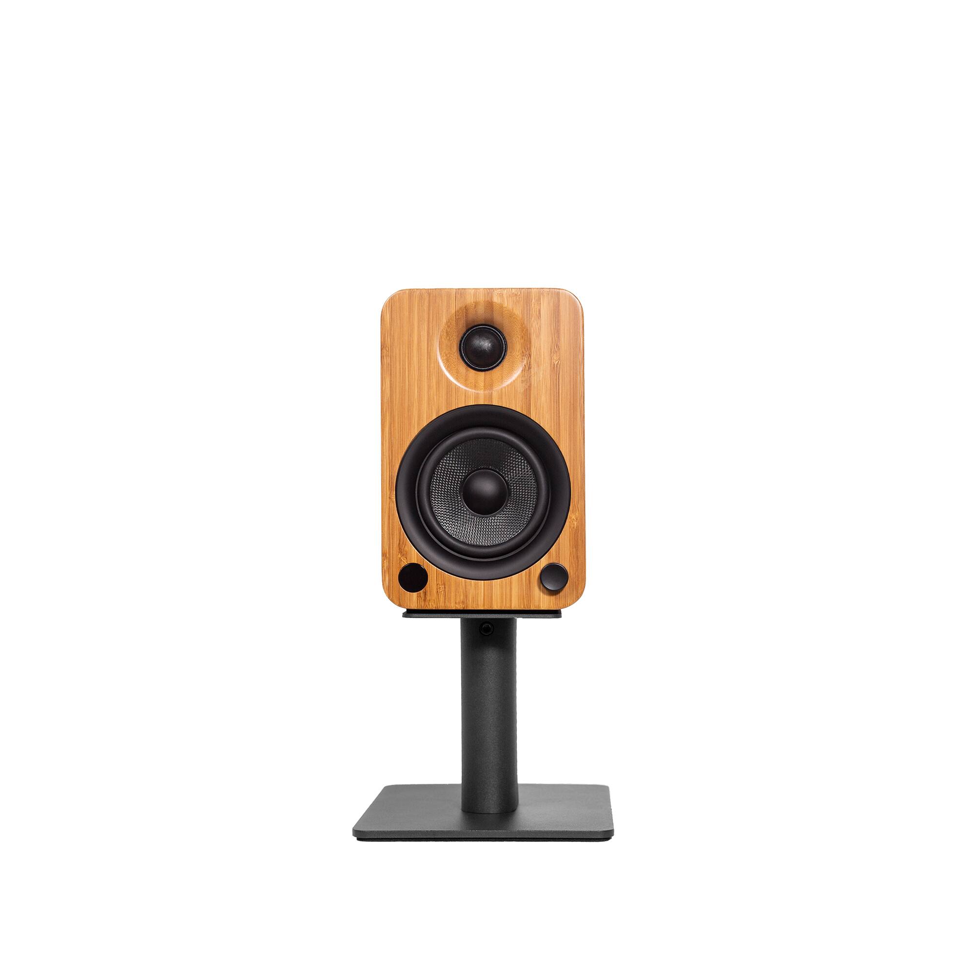 Alt View 4. Kanto - 6" Universal Desktop Speaker Stands with Cable Management, Pair - Black.