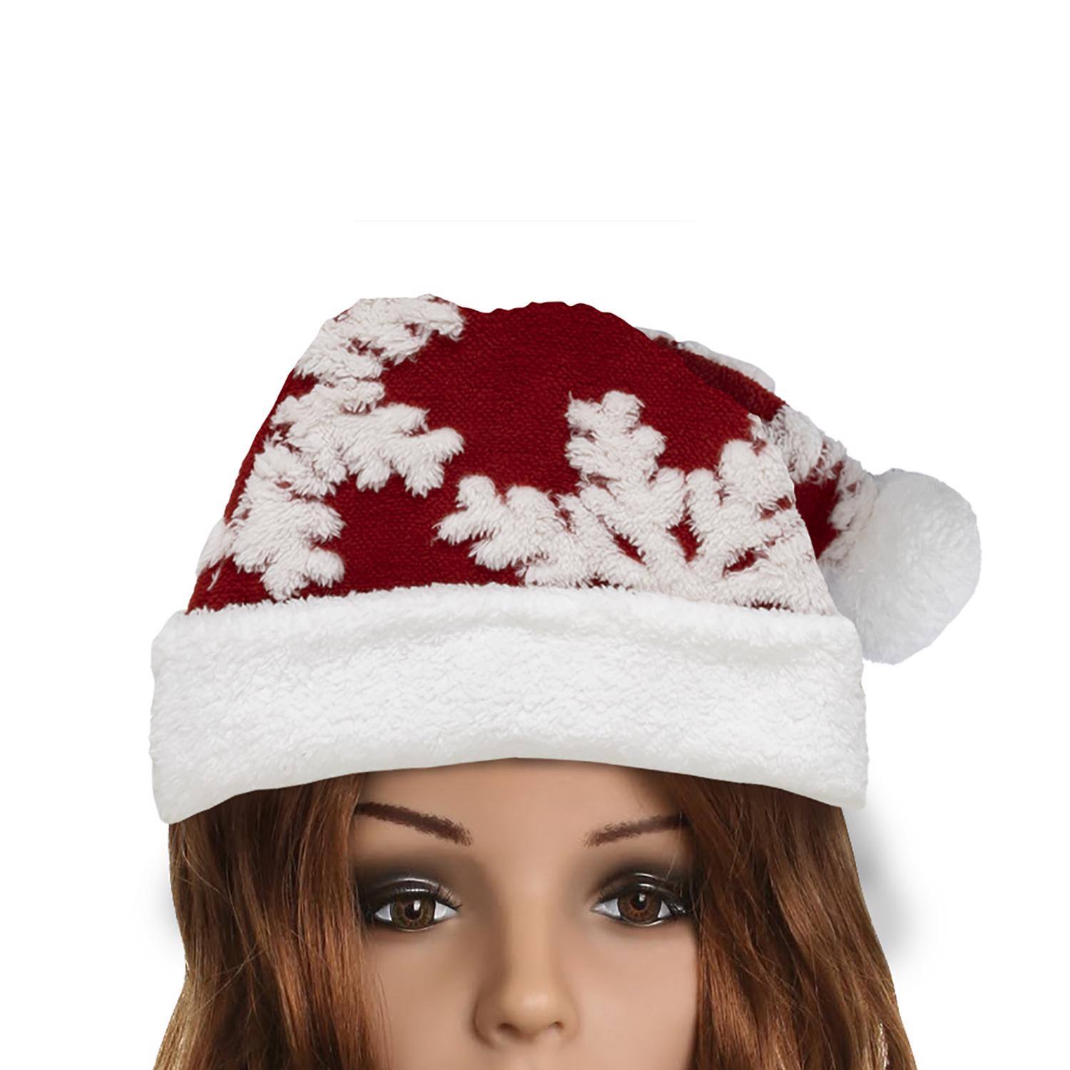 Angle. Dyno - Dyno 17 in. Snowflake Santa Hat 1 pk (Case of 12) - Red|White.