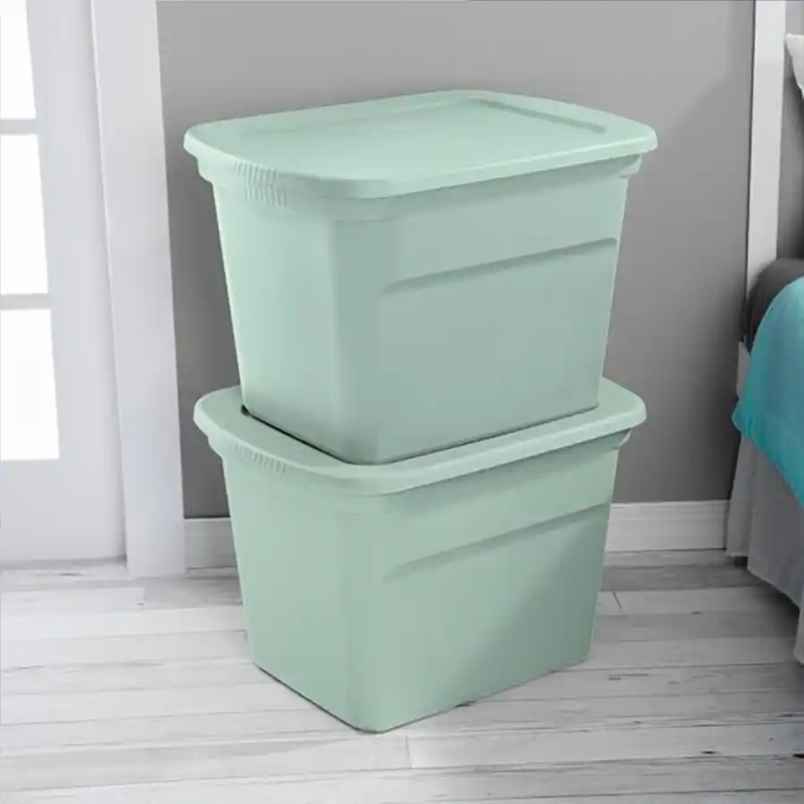 Mint Storage Sterilite 8 Pack 18 Gal Plastic Stackable Storage Container w/ Lid ...