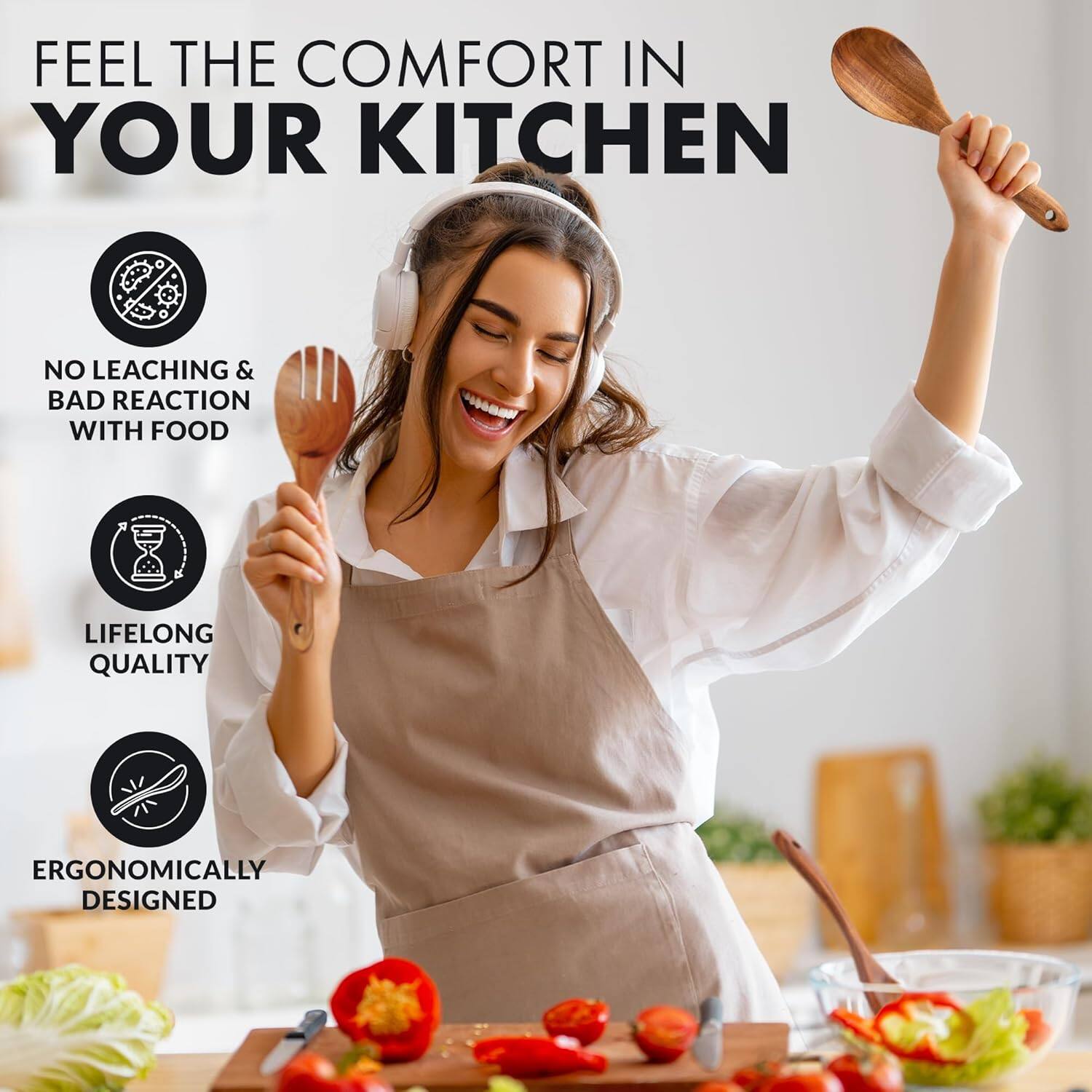 FEEL THE COMFORT IN YOUR KITCHEN

- NO LEACHING & BAD REACTION WITH FOOD
- LIFELONG QUALITY
- ERGONOMICALLY DESIGNED