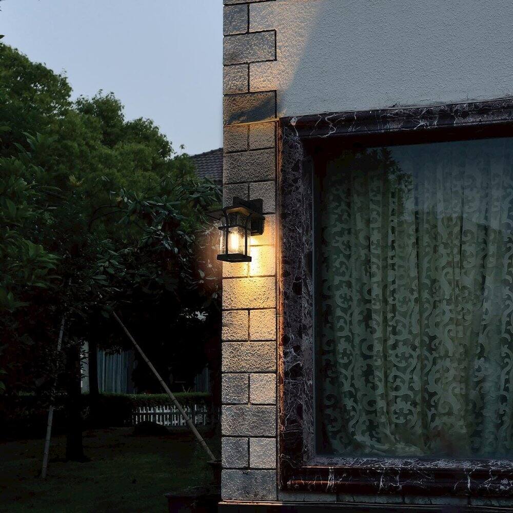 Alt View 4. Elegant Lighting - Woodstock 7 inch Outdoor Pendant in Black - Black.