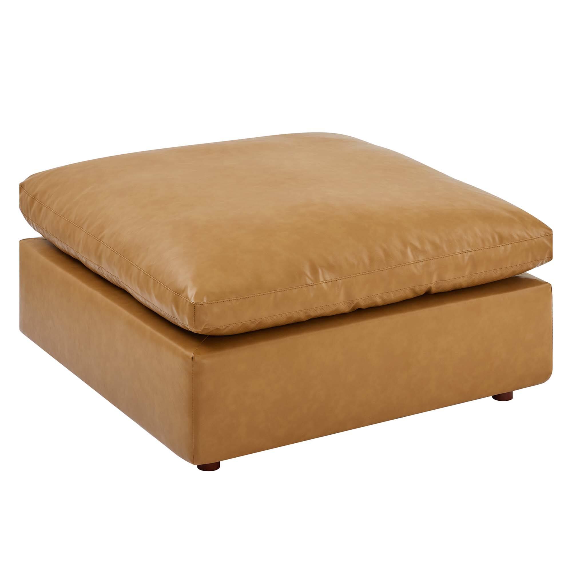 Alt View 1. Modway - Commix Down Filled Overstuffed Vegan Leather Ottoman by Modway - EEI-4695-TAN.