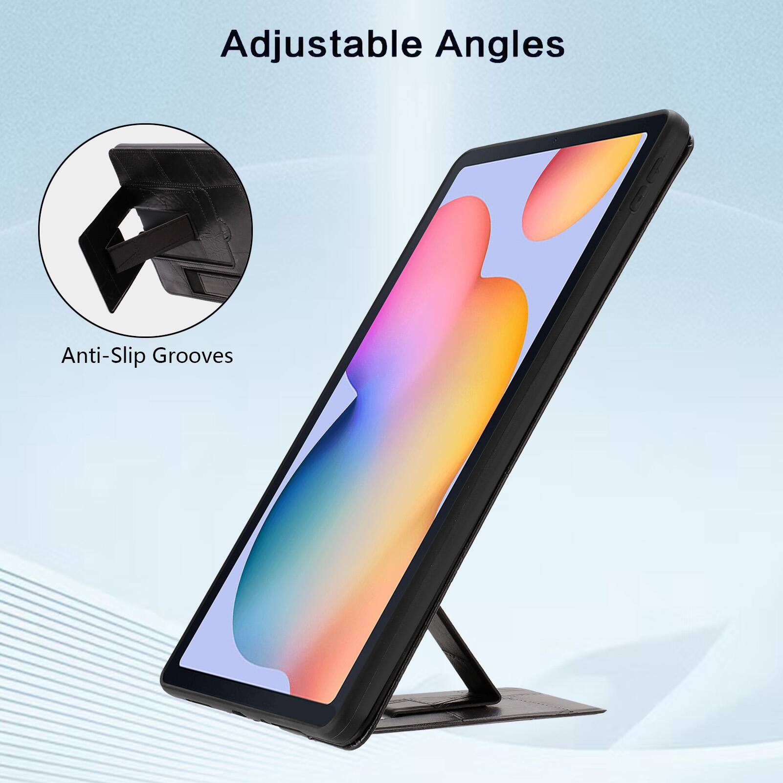 Adjustable Angles  
Anti-Slip Grooves