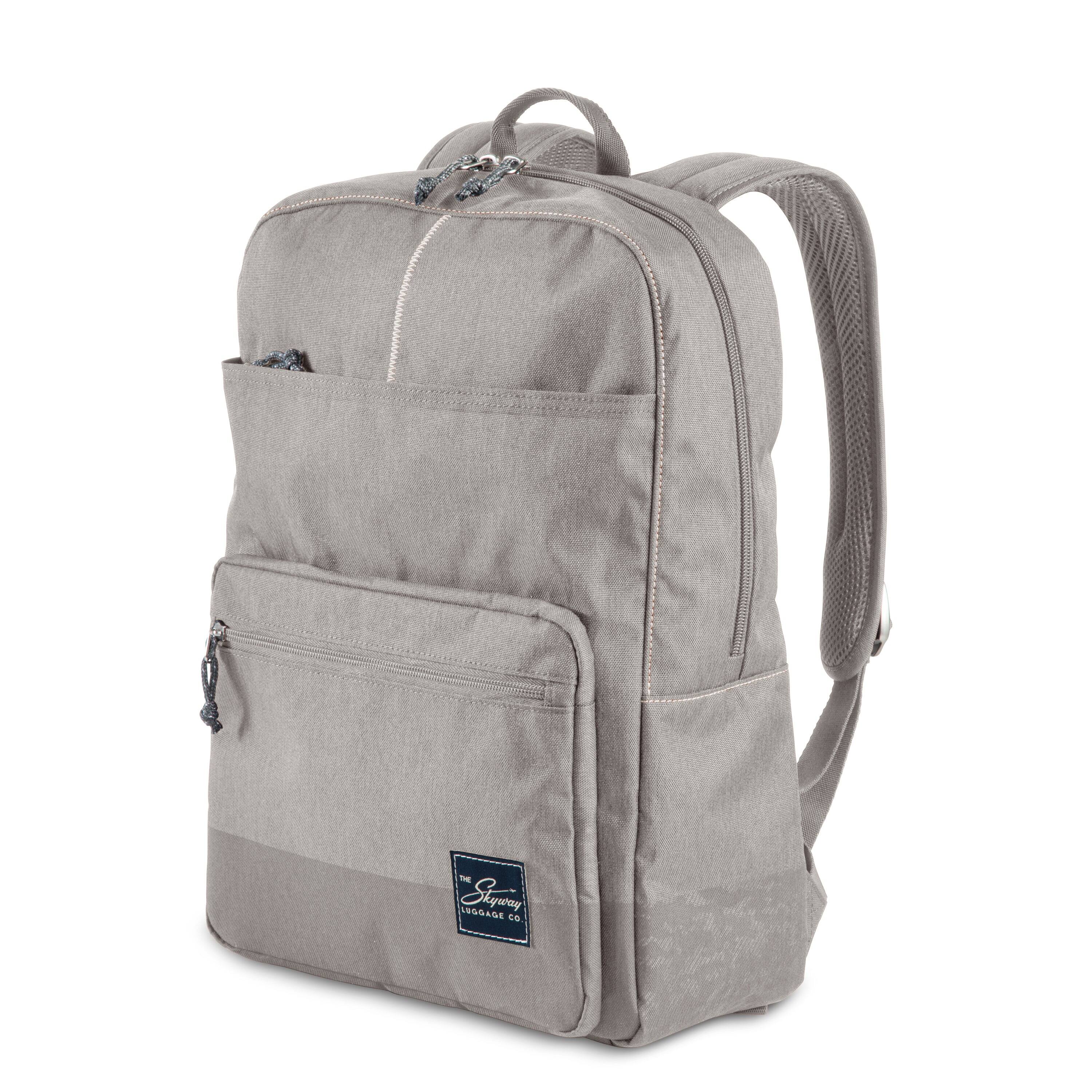 The image shows a backpack with the following text:

- "THE STEWART LUGGAGE CO"