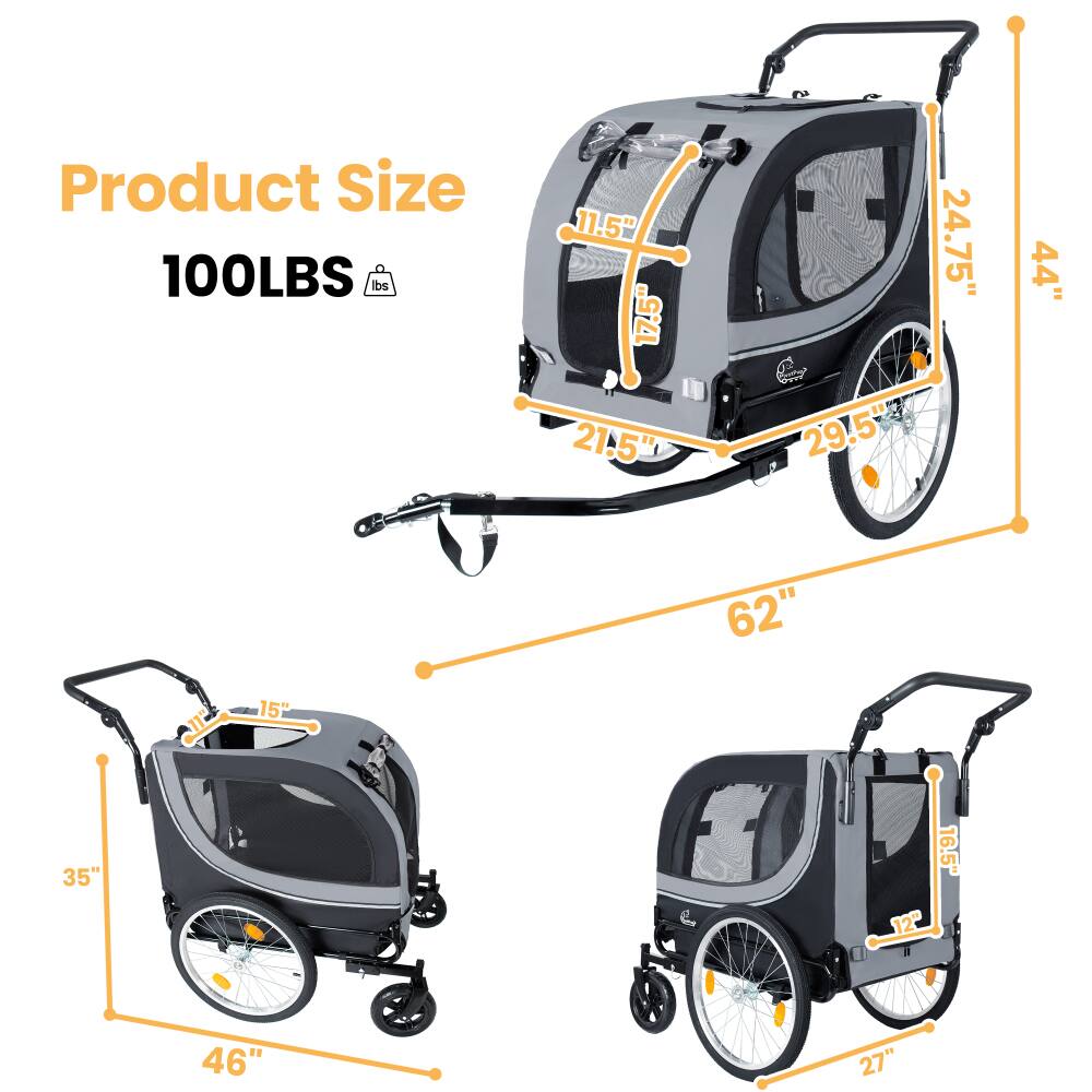 Product Size  
100LBS  
11.5"  
17.5"  
21.5"  
29.5"  
24.75"  
44"  
62"  
15"  
35"  
16.5"  
46"  
27"
