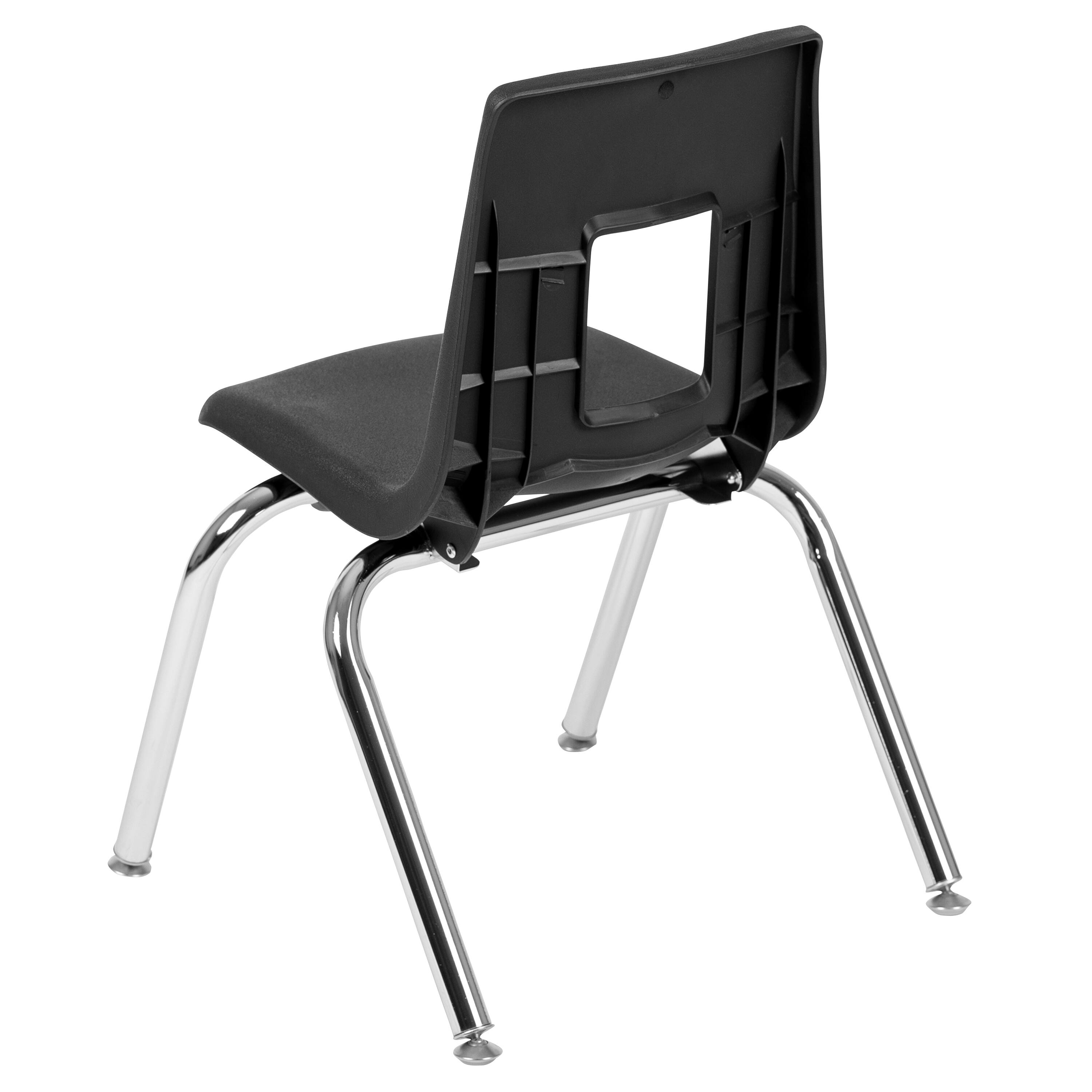 Alt View 4. Emma + Oliver - Student Stack School Chair - 14-inch - Black.