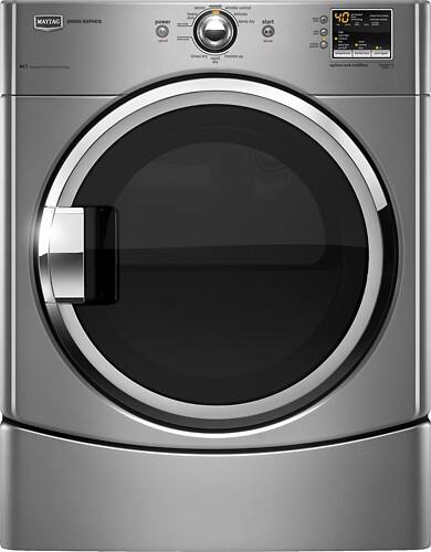 Front Standard. Maytag - Performance Series 6.7 Cu. Ft. 9-Cycle Electric Dryer - Lunar Silver.