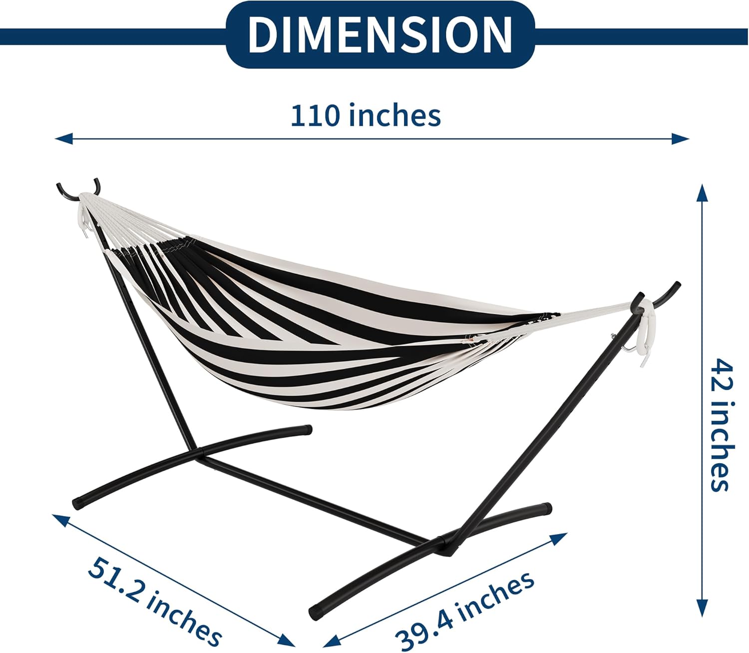DIMENSION  
110 inches  
51.2 inches  
39.4 inches  
42 inches