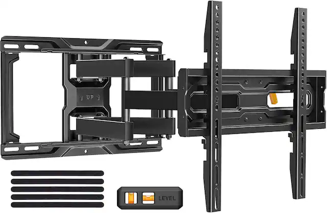 Front. FINEAK - Full Motion TV Mount for 26-74 inch TVs, Height Adjustable Pre-Assembled TV Mount - Black.