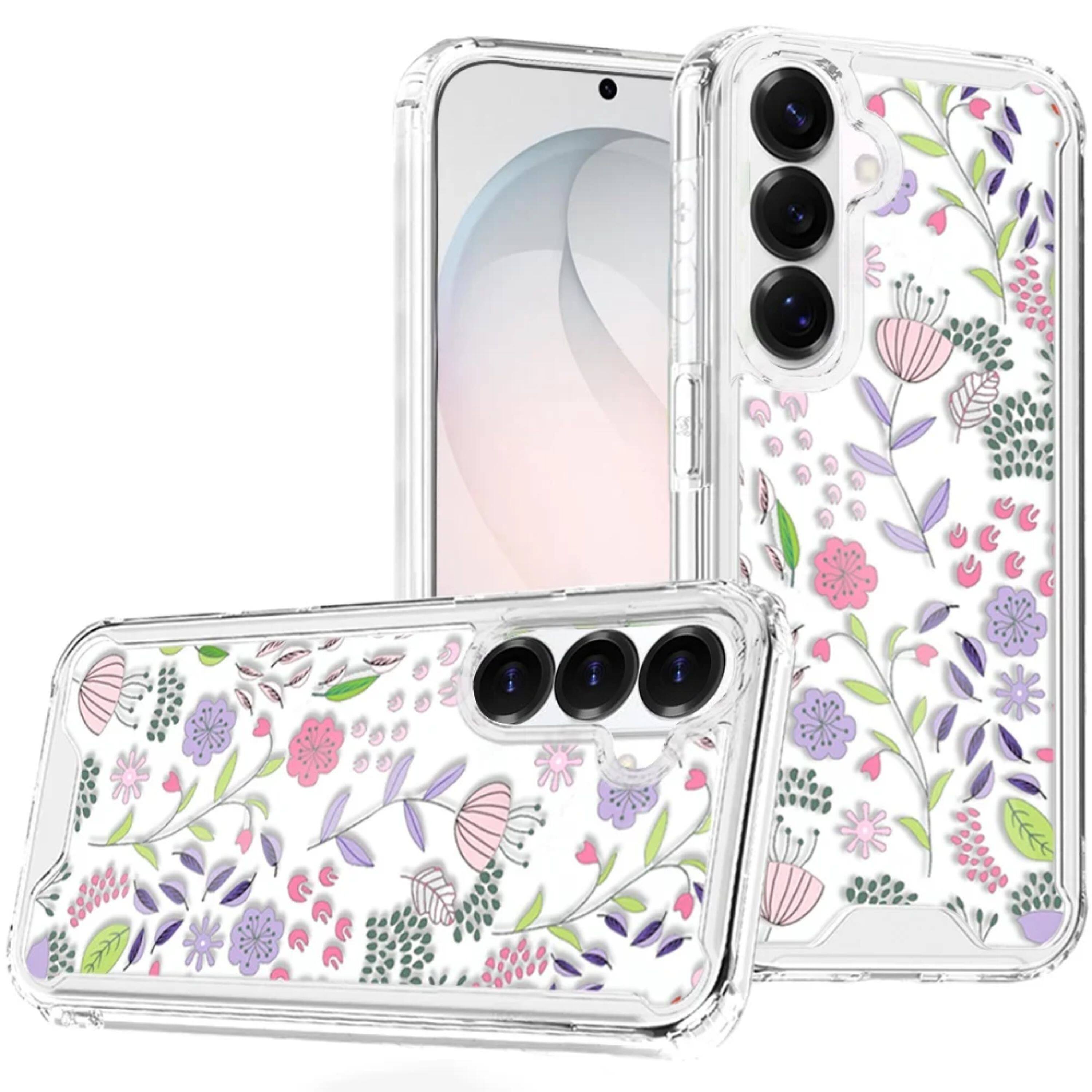 Kitcheniva - Cute Print Design On Clear TPU Cover Plus Tempered Glass For Samsung S26 FE Wildflowers - Multicolor price history on PriceWatchPro