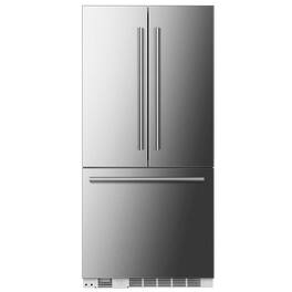 Forno Appliances - Rivestito 15.5 Cu. Ft. French Door Counter-Depth Panel Ready Refrigerator with Front Panel - Stainless Steel