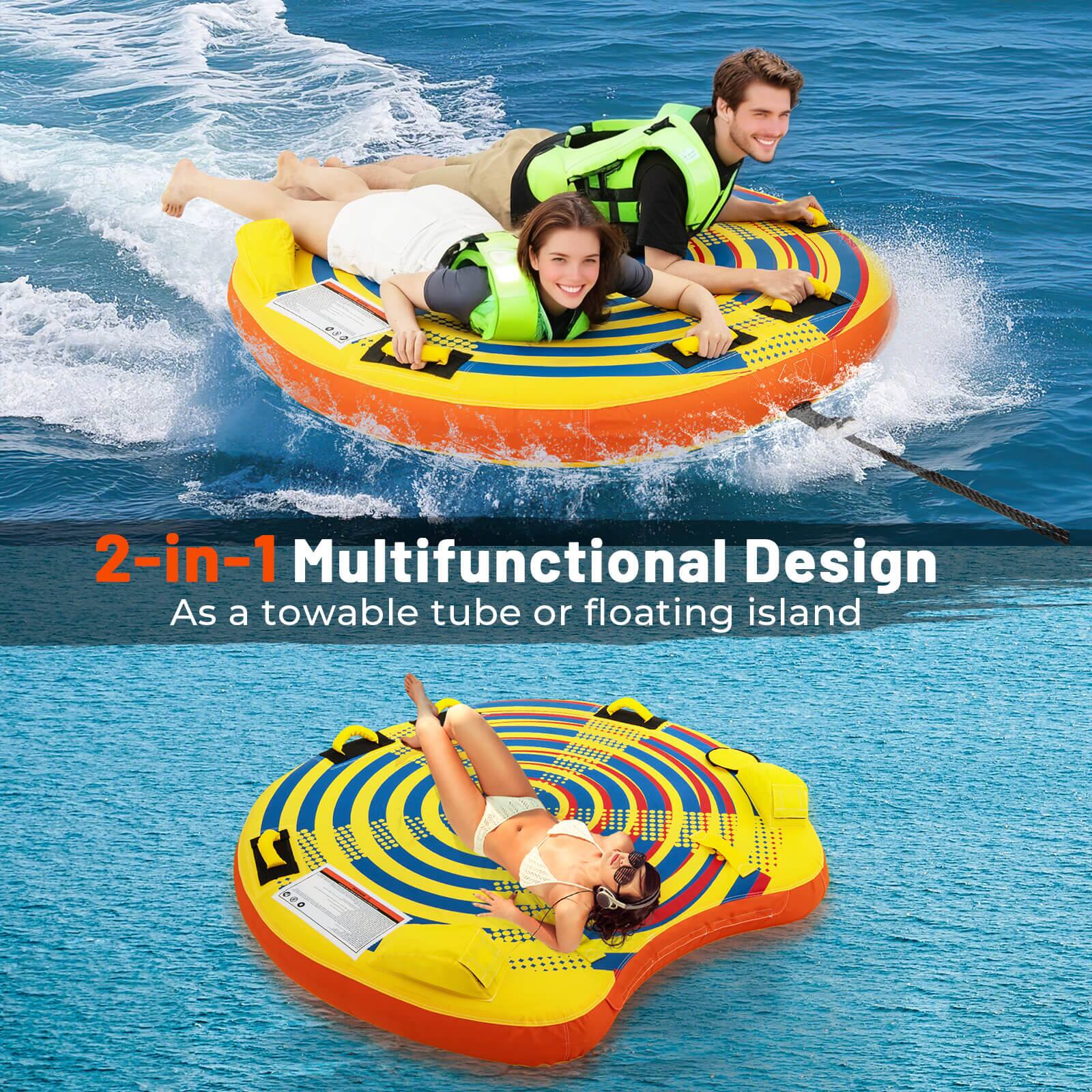 2-in-1 Multifunctional Design
As a towable tube or floating island
DEO