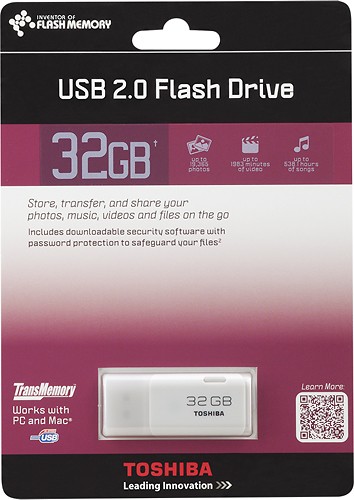Best Buy: Toshiba 32GB USB 2.0 Flash Drive White PFU032U-1ACW