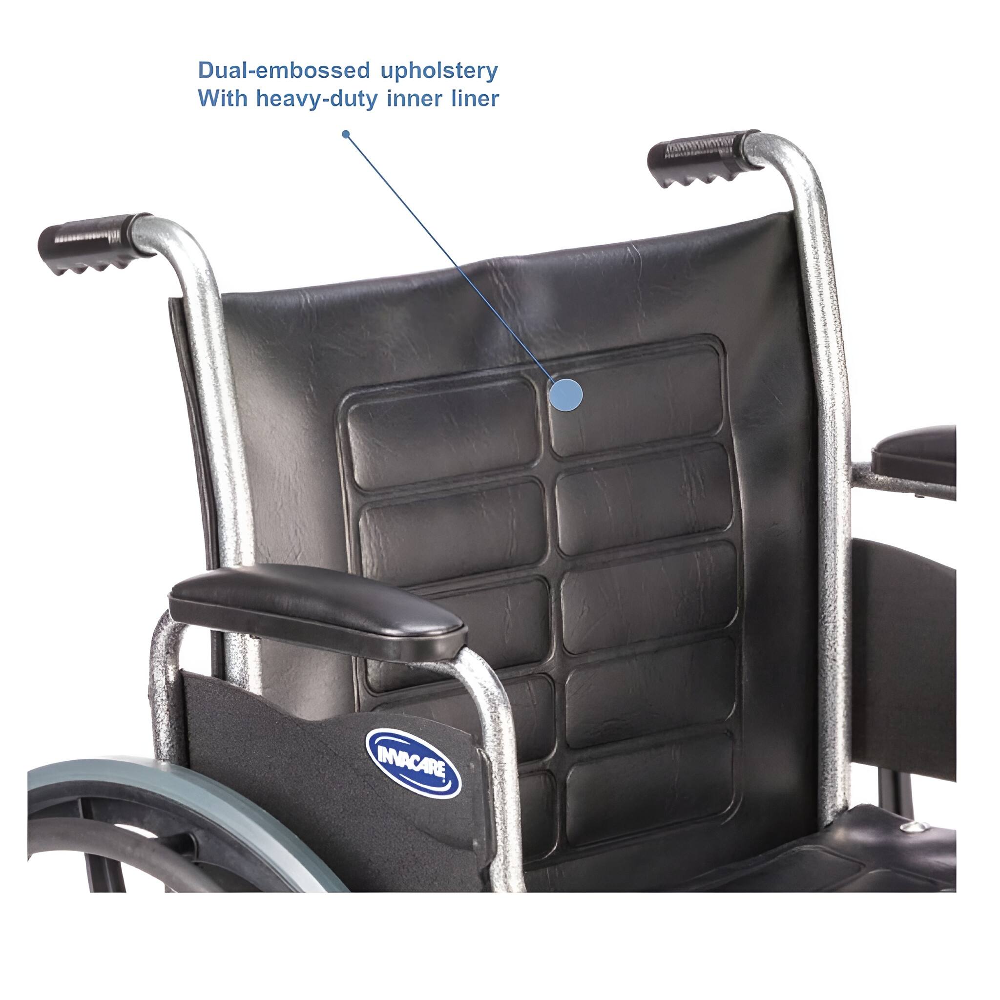 Dual-embossed upholstery  
With heavy-duty inner liner  

INVACARE