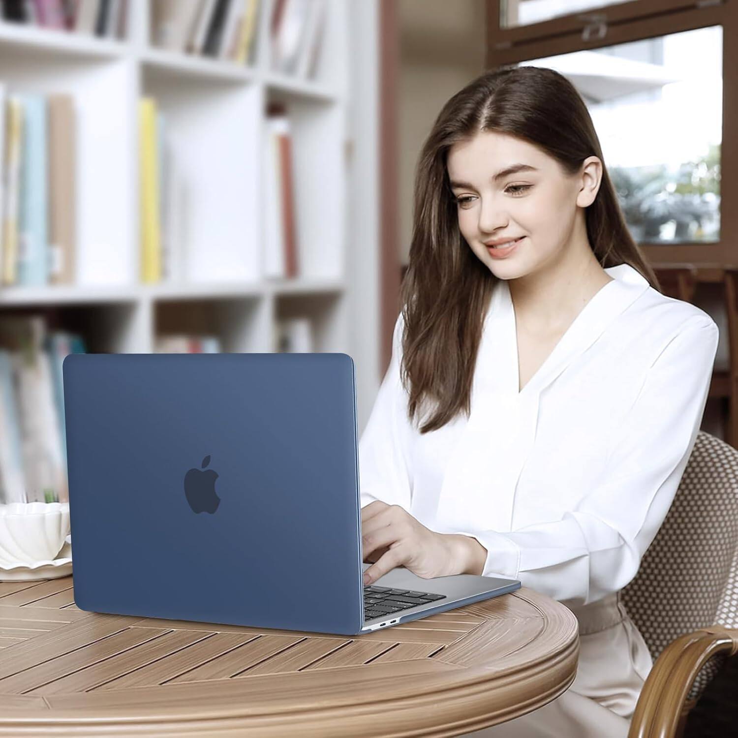 Alt View 2. mosiso - MacBook Pro 13" hard shell case with keyboard skins, screen protector and storage bag - Haze Blue.