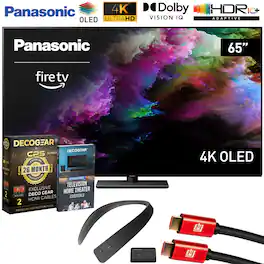 Panasonic - 65" Z85AP Series OLED 4K UHD Smart Fire TV (2025) Bundle w/ 26 Month Protection Pack + WN10 Neck Speaker