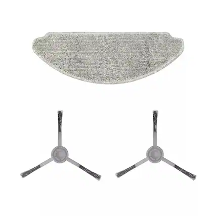 Front. Teendow - T13S Robot Vacuum Replacement Parts Kit, 2 Side Brushes + 1 Washable Mop Pad Accessories,Replacement Accessories - Black.