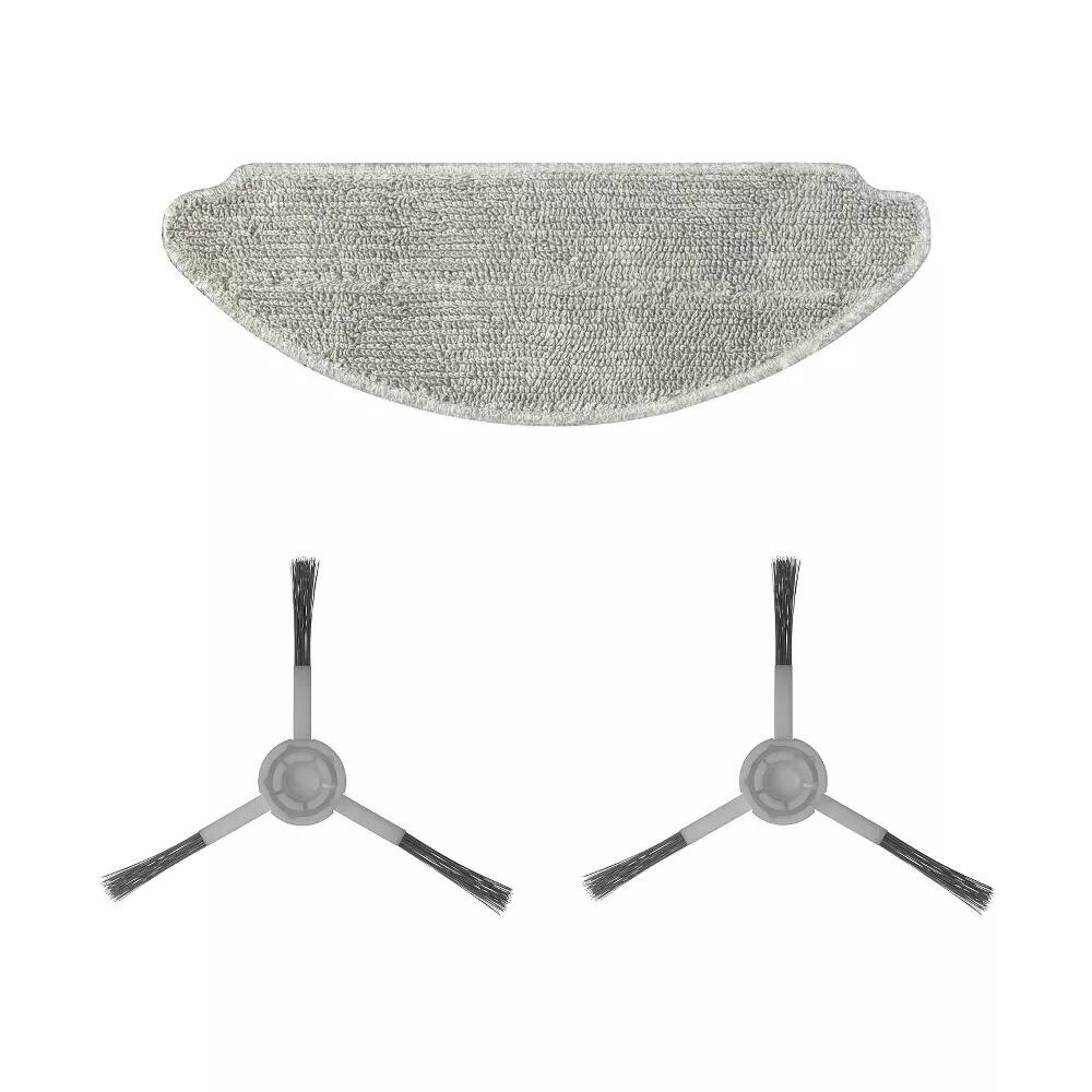Teendow - T13S Robot Vacuum Replacement Parts Kit, 2 Side Brushes + 1 Washable Mop Pad Accessories,Replacement Accessories - Black