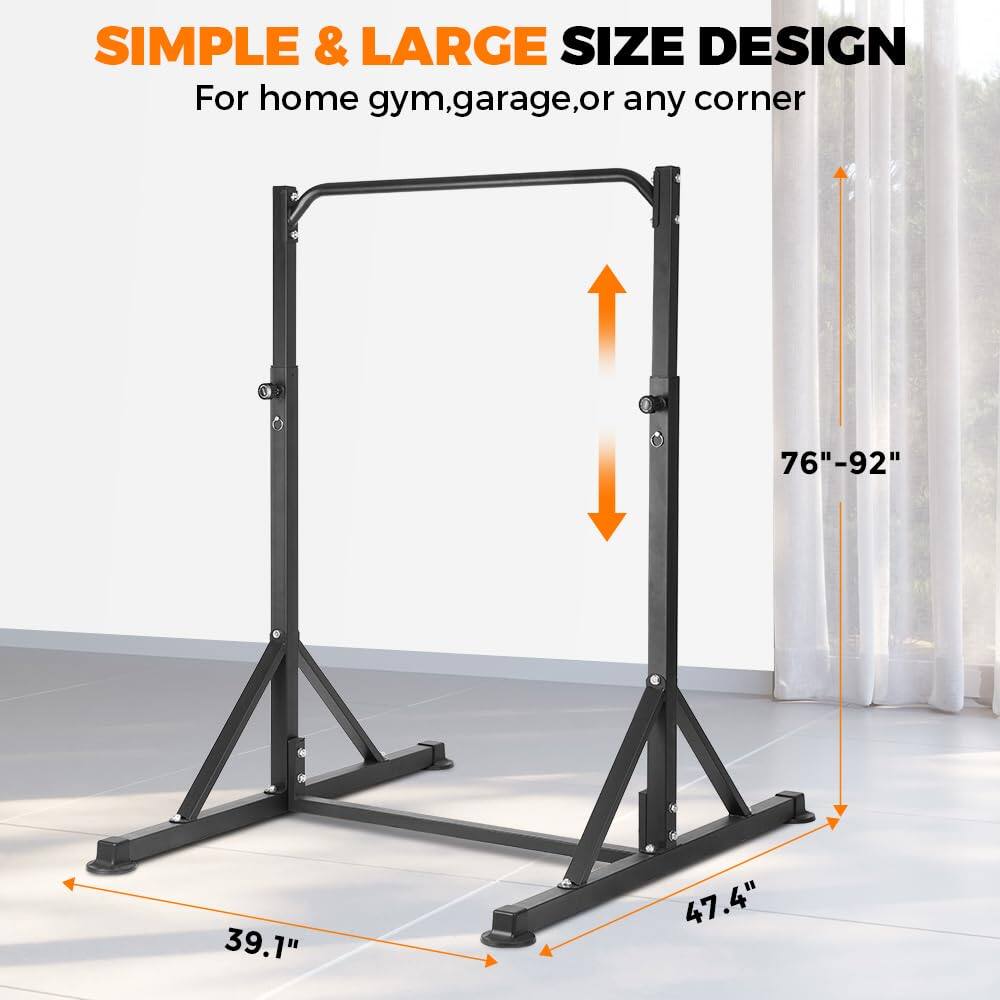 SIMPLE & LARGE SIZE DESIGN  
For home gym, garage, or any corner  

76"-92"  
39.1"  
47.4"