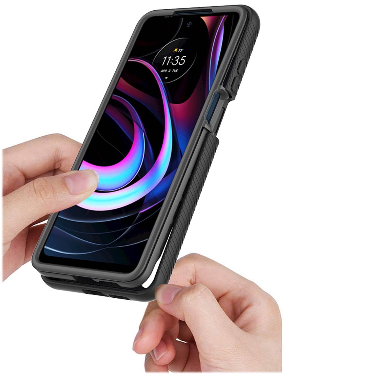 Alt View 14. SaharaCase - GRIP Series Case for Motorola Edge (2021) - Black.