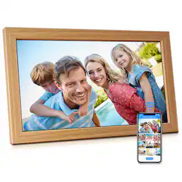 Sungale - 21in Cloud Frame- Easy PhotoShare APP- 20GB Cloud Storage, Auto-Rotate - Light Brown