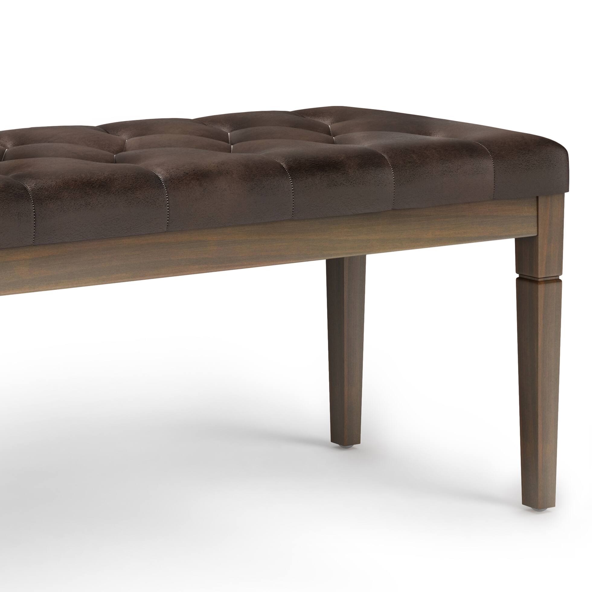 Alt View 15. Simpli Home - Waverly Tufted Ottoman Bench - Distressed Brown.