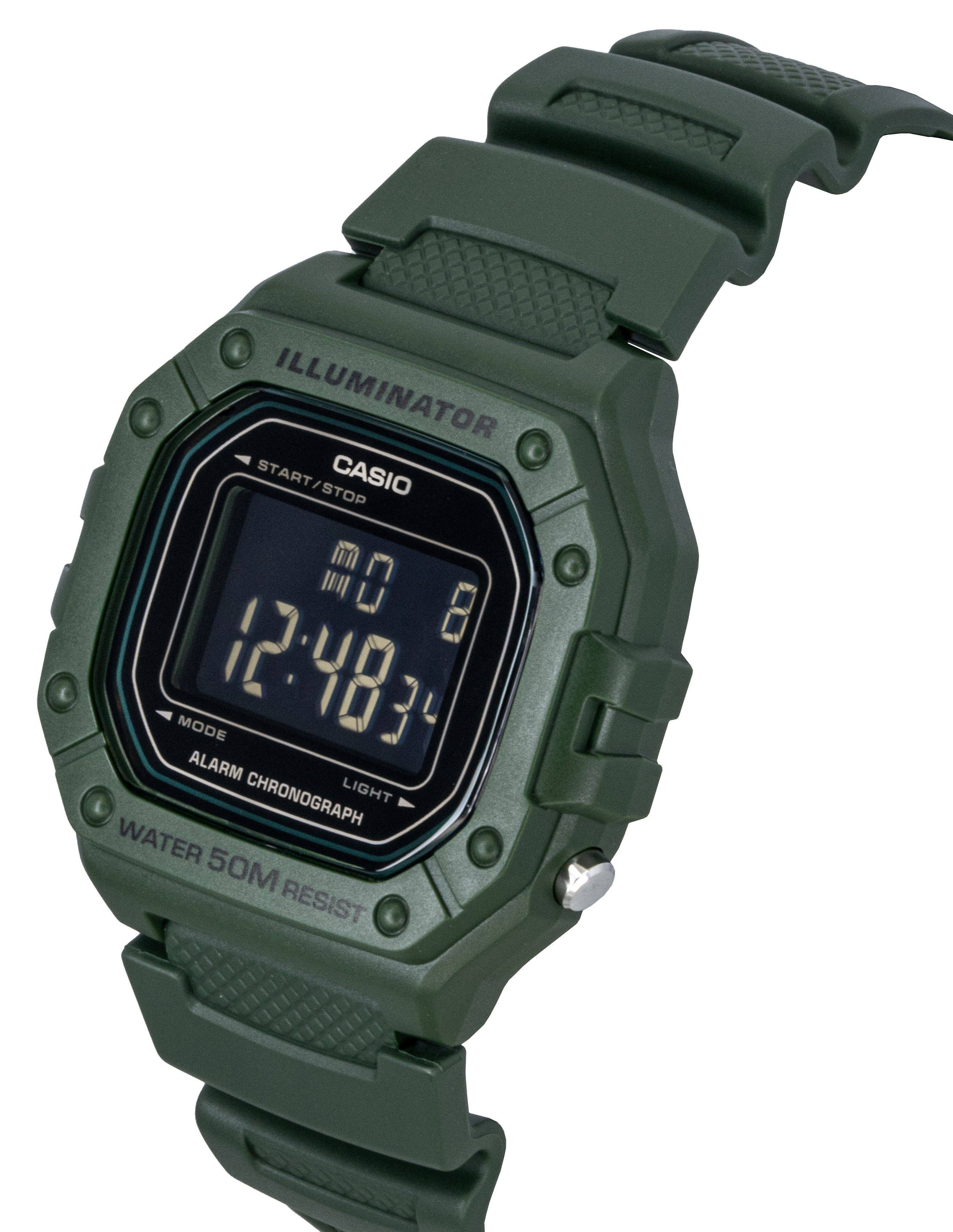 Casio Illuminator Digital Resin Strap Quartz W 218H 3BV Men's
