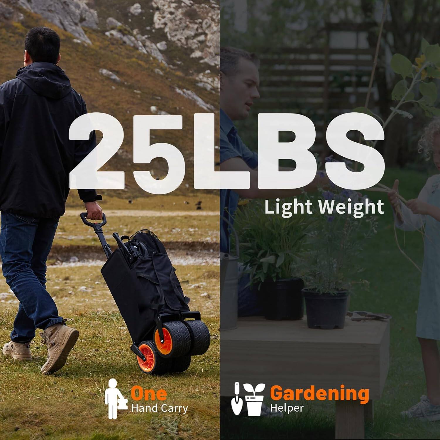 25LBS Light Weight
One Hand Carry
Gardening Helper