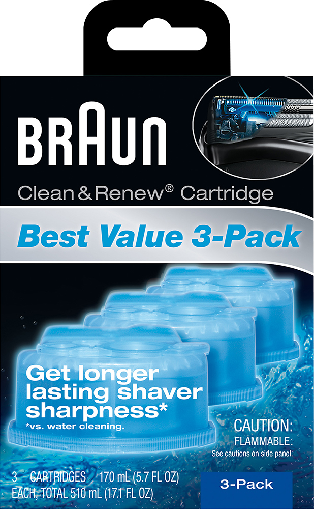 Braun Clean and Renew Refill Replacement Cartridges for Electric Shaver 3  Pack