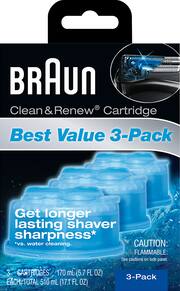Braun Clean & Renew Cartridge Refills (3 Pack) Blue