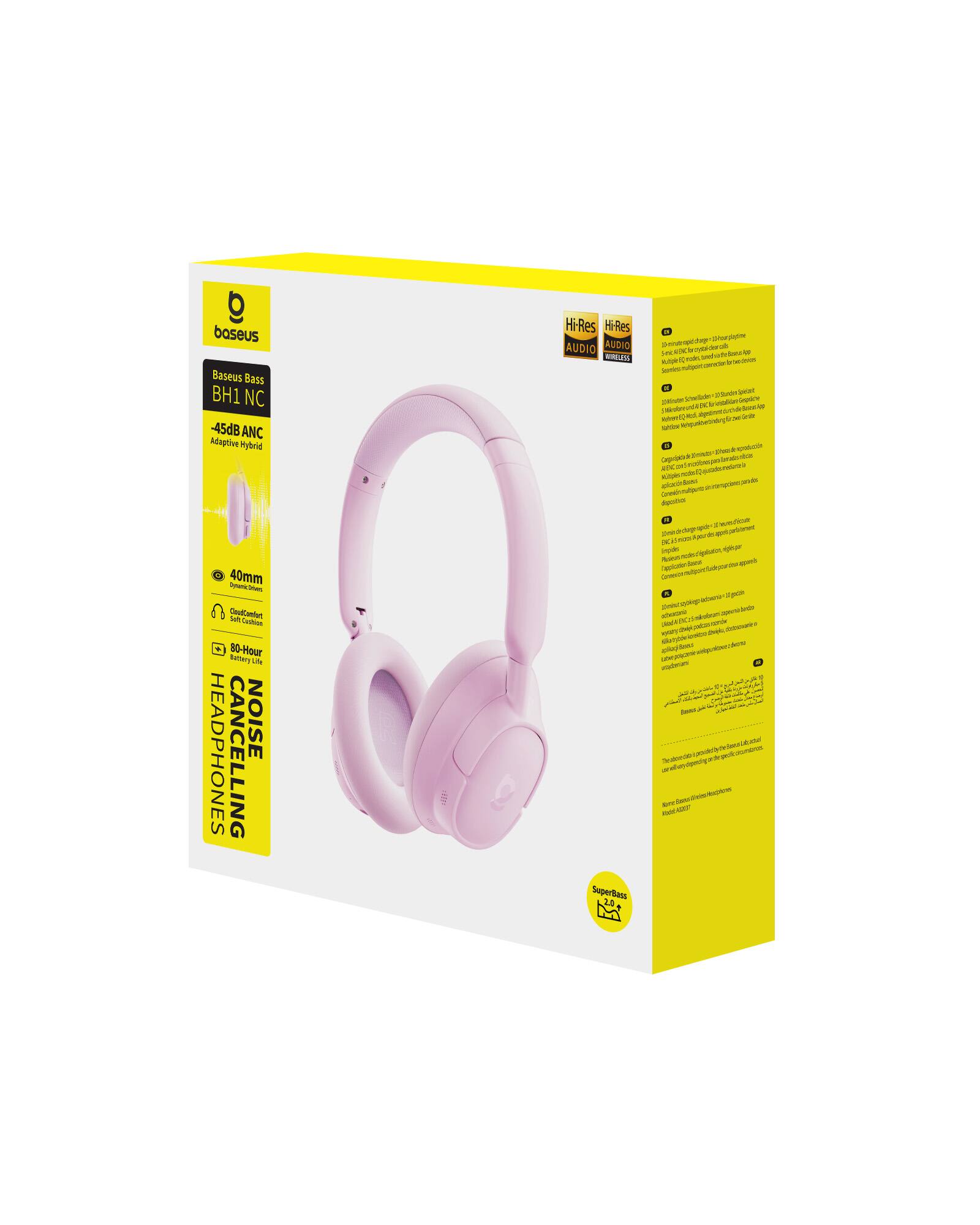 Baseus Adaptive Active Noise Cancelling Headphones, SuperBass 2.0