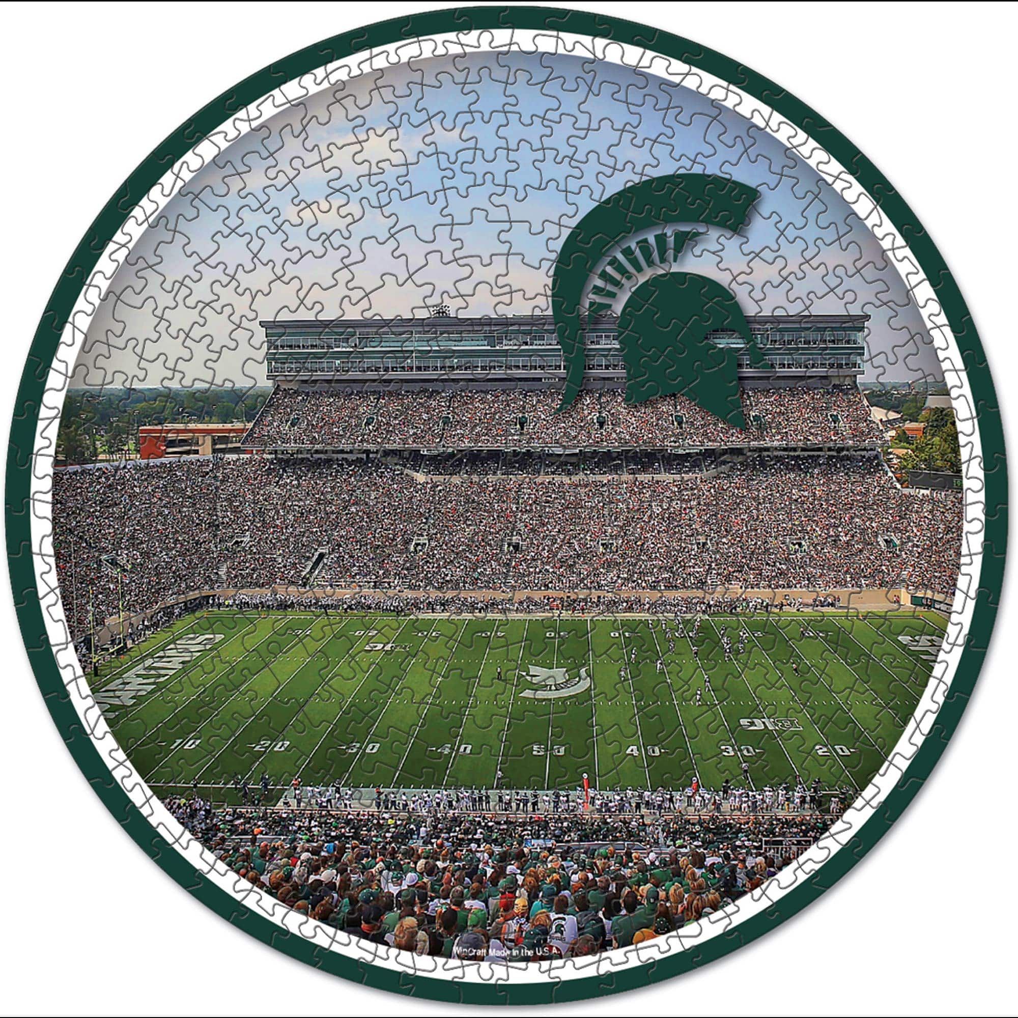 WinCraft - Michigan State Spartans Round 500-Piece Puzzle - Multicolor