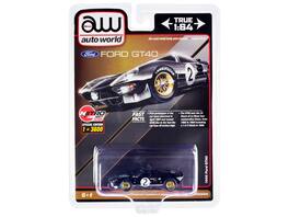 Autoworld - 1966 Ford GT40 RHD (Right Hand Drive) #2 Stripes Limited Edition to 3600 pieces Worldwide 1/64 - Black With Silver