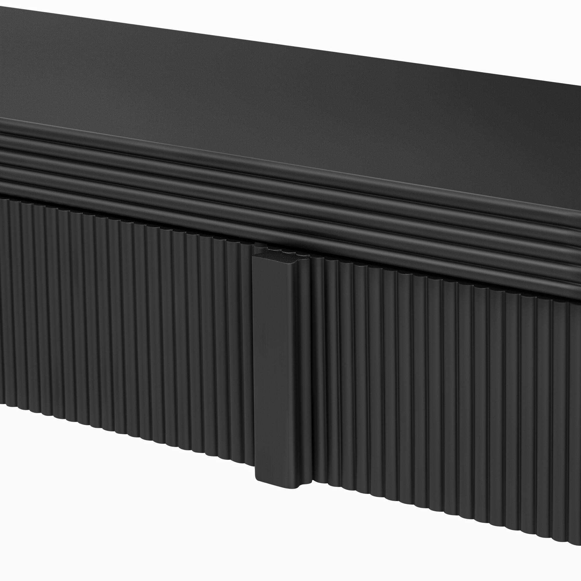 Alt View 5. Chery Life - Black Modern Console Table with 2 Storage Drawers and Rounded Silhouette for Hallway Living Room - Black.