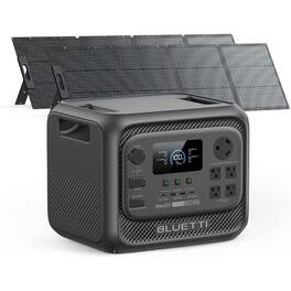 BLUETTI - 2400W Output 3014Wh Power Station LiFePO4 Battery Generator with 2*200W Solar Panel for Home Backup and RVs (3014 Wh Capacity)