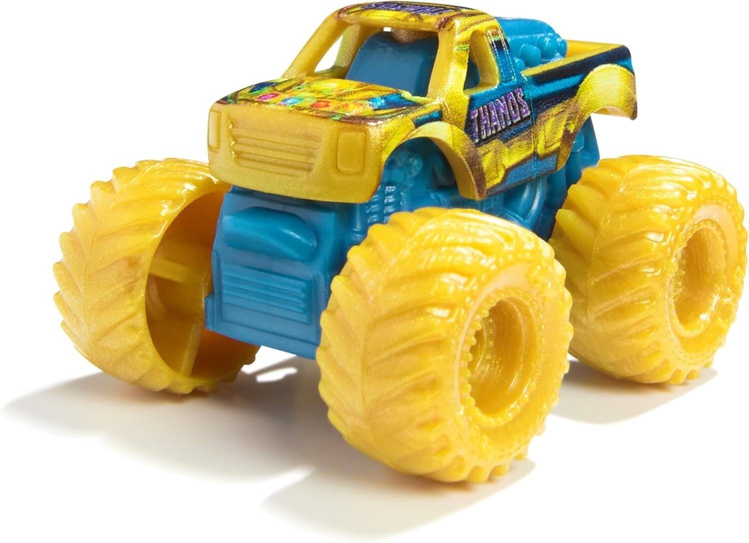 Alt View 1. Monster Jam - Monster Jam Marvel Mini 5-Pack Trucks, 1:87 Scale, Iron Man, Captain America, Thor, Thanos & Mystery Truck Value Pack - Multi.