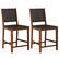 Front. Costway - Woven Bar Stools Set of 2 Counter Height Dining Chairs Faux PU Leather Kitchen - Brown/Black.
