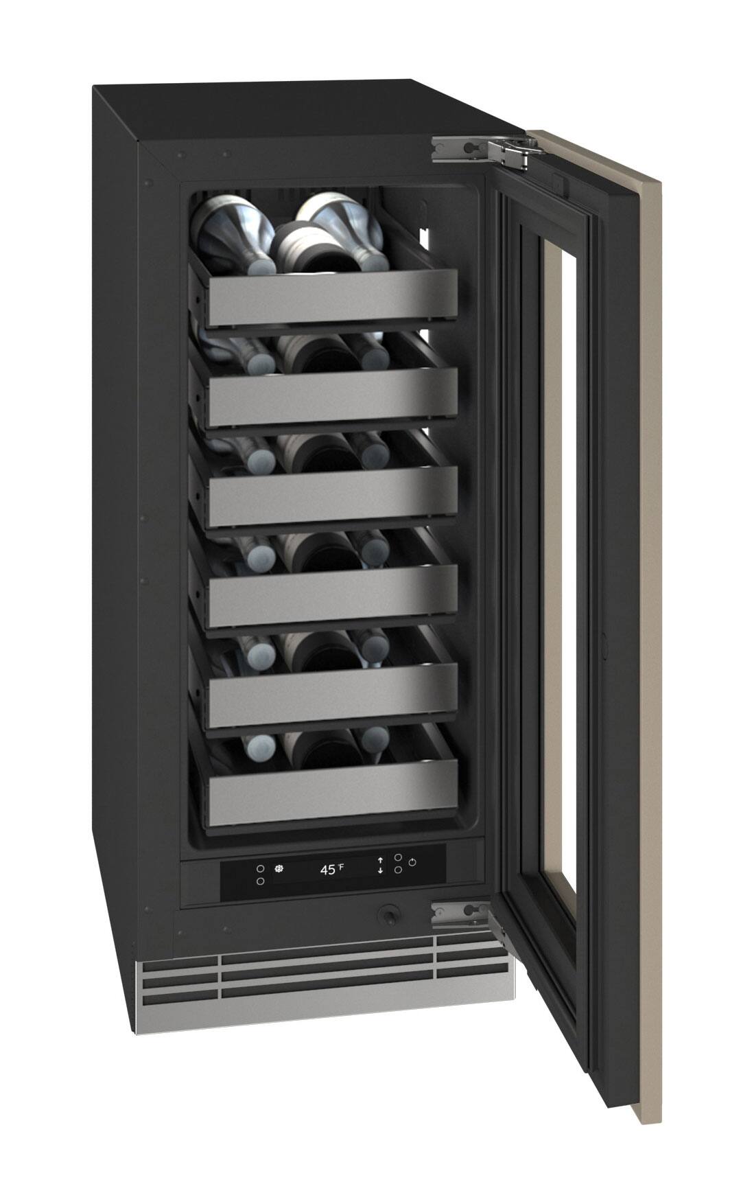 Alt View 4. U-Line - 15"W. 2.8 Cu.Ft. Built-In Wine Refrigerator-Panel Ready Frame w.Glass - Panel Ready.