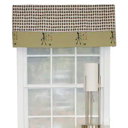 Front. RLF Home - RLF Home Shopaholic Window Treatment Banded Valance 3" Rod Pocket 50" x 16" sage - Sage.