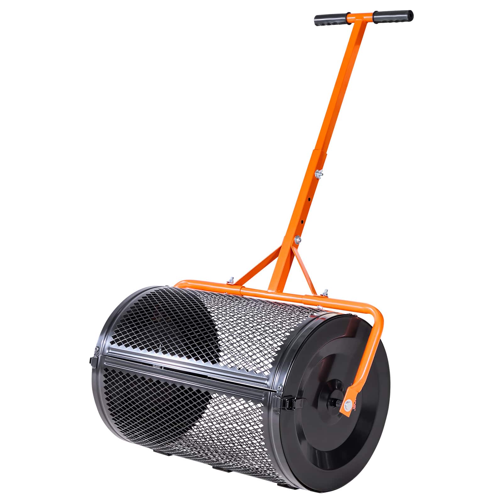 VEVOR - Compost Spreader, 24 in Wide Peat Moss Spreader with T Shaped Handle, 3 Heights Adjustable, Powder-Coated Steel Garden - Black;Orange price history on PriceWatchPro