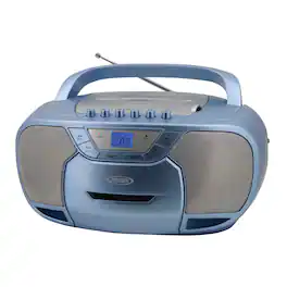 Jensen - Portable Bluetooth Stereo with AM/FM, CD, Cassette Player - Blue