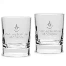Jardine - Culinary Institute of America Steels 11.75oz. Square Double Old Fashioned Glass Set - Multicolor