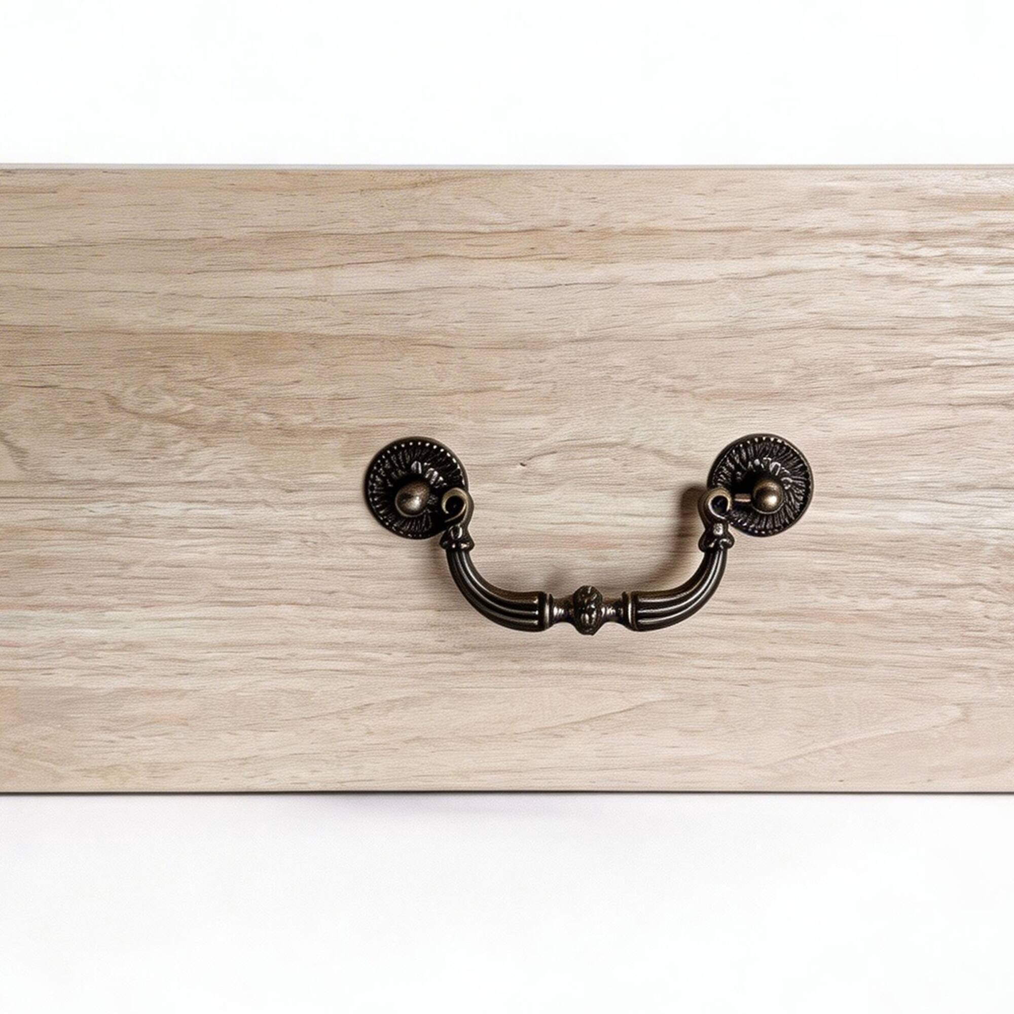 Alt View 4. Vaczon - Rustic Oak Nightstand Bedside Table with Open Shelf and 2 Drawers - Oak.