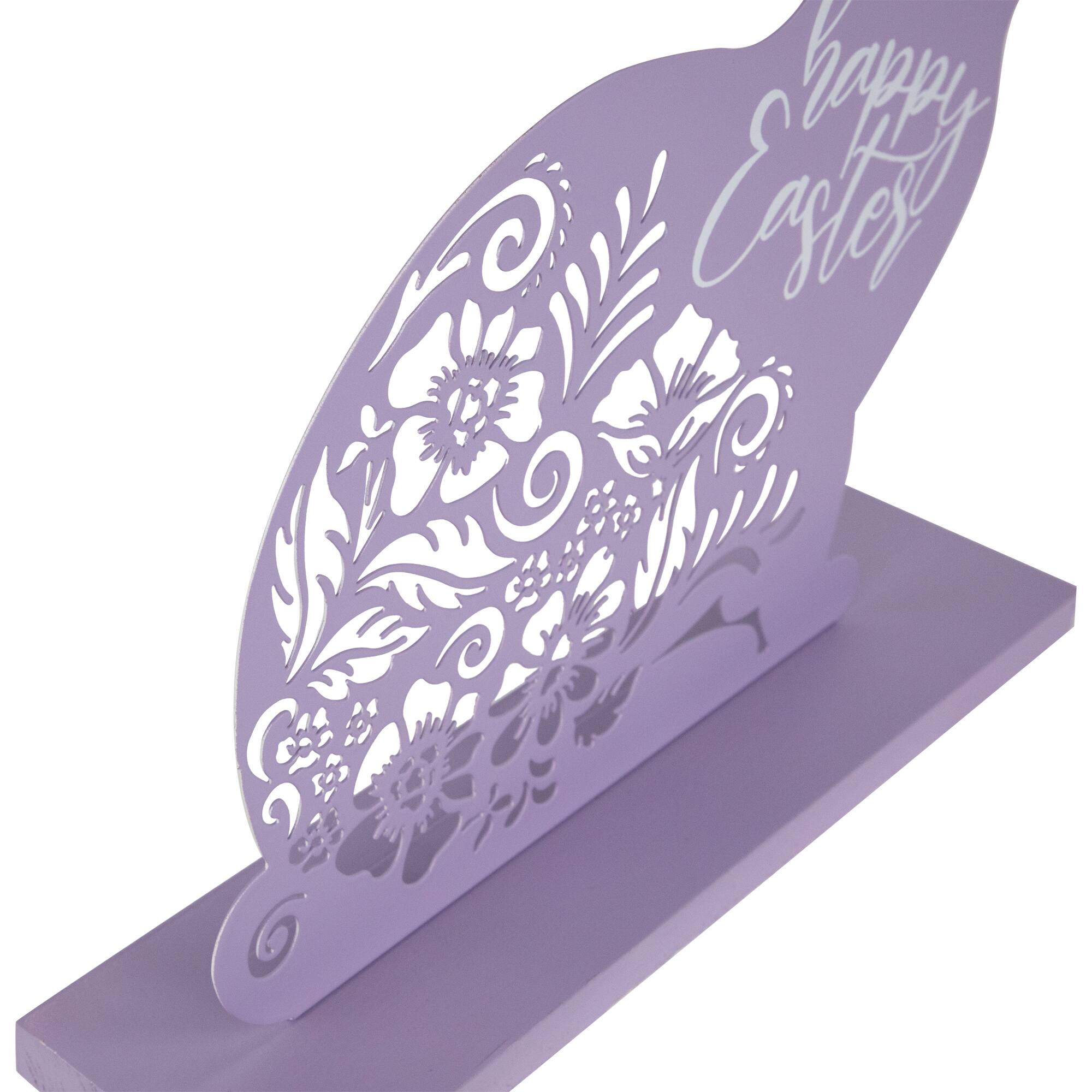 Alt View 5. Northlight - Happy Easter Floral Cut-Out Bunny Decoration - 13" - Purple.