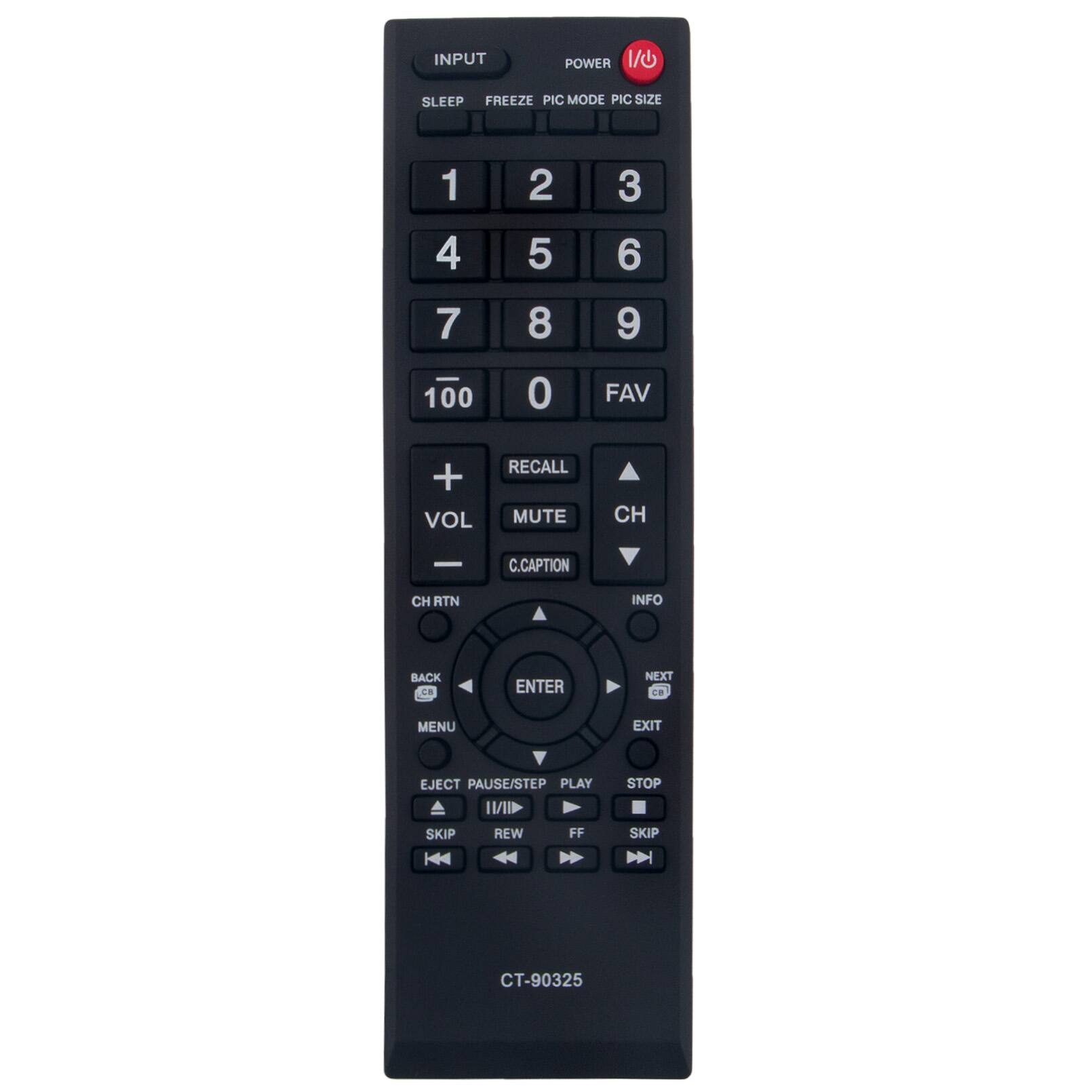 VINABTY - New CT-90325 Replaced Remote Control Fits for Toshiba TV 26C10 29L1350U 32E200U 32SL410U 40L5200U1 50L1350 55G310U - Black