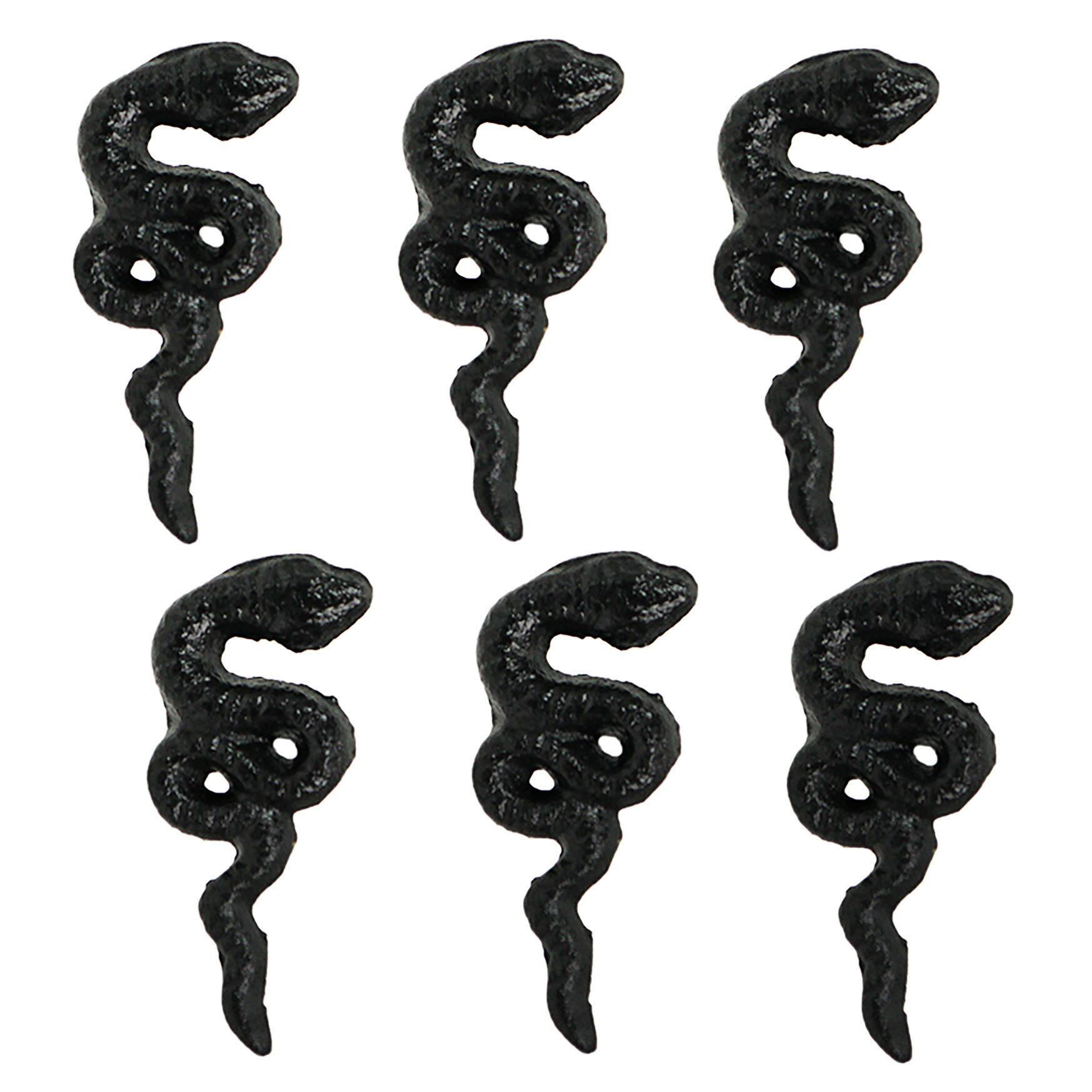 Alt View 8. Zeckos - Set of 6 Black Snake Drawer Pulls - 2.25" x 1" - Cabinet Decor - Black.