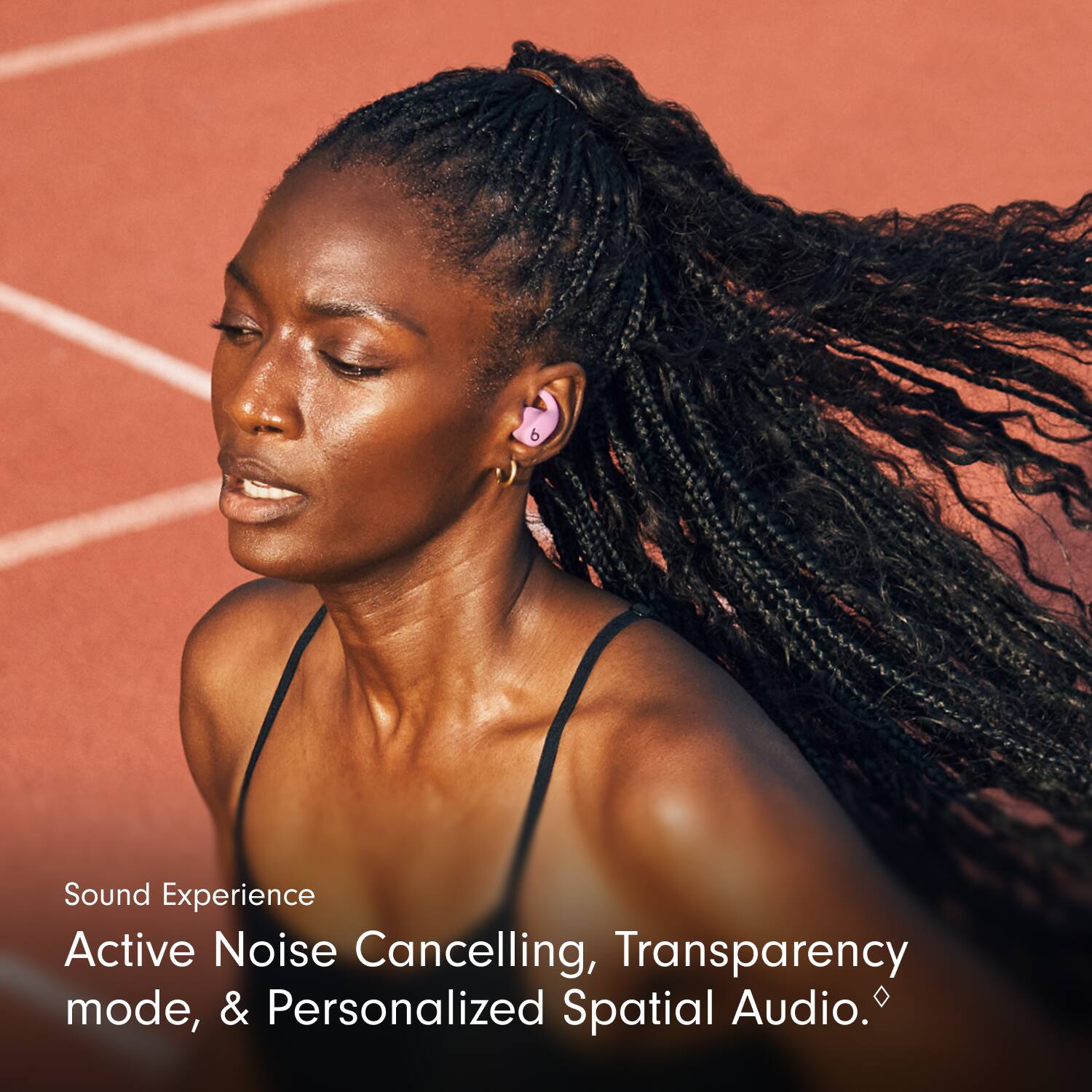 Sound Experience  
Active Noise Cancelling, Transparency mode, & Personalized Spatial Audio.