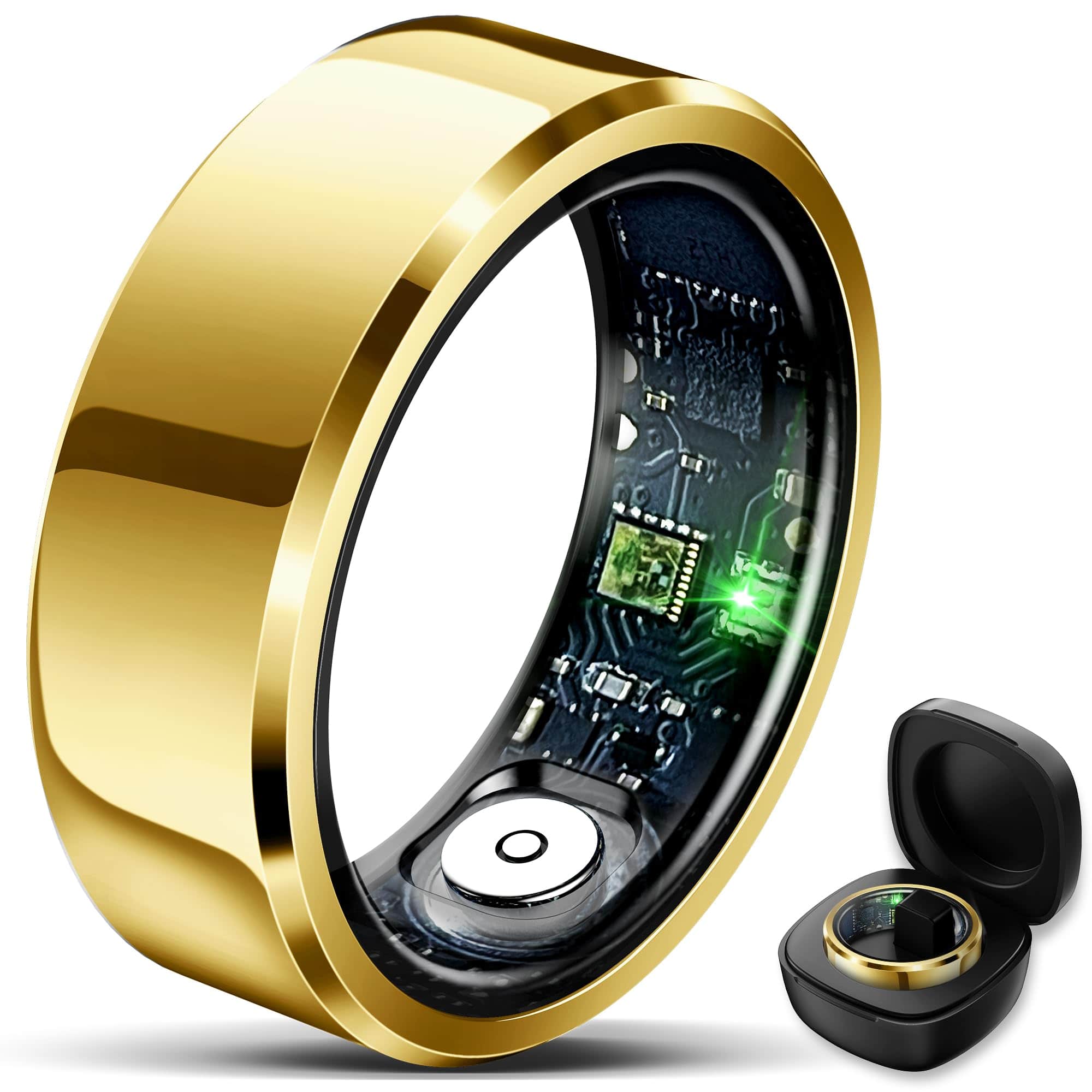 The Best Inks - Smart Ring For Women Men Fitness With Heart Rate Sleep Monitoring Step Counting And Android - 11 Gold