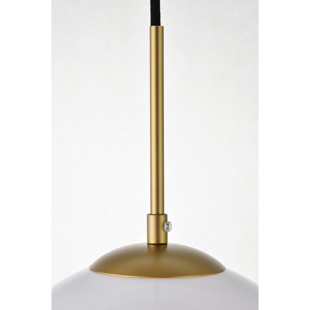 Left. Living District - Baxter 1 Light Brass Pendant With Frosted White Glass - Brass And Frosted White.
