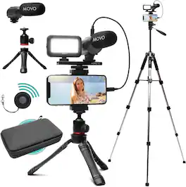 MOVO - iVlogger Vlogging Kit for iPhone with Fullsize Tripod